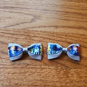 Star Wars Theme Gray and Blue Kids Hair Bows